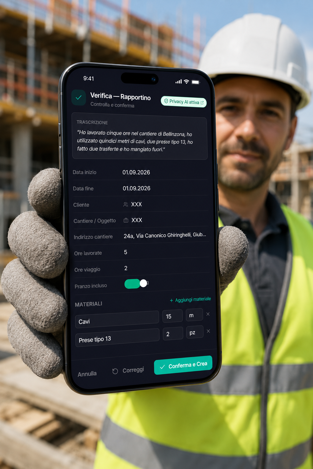 Rapportini Vocali AI Vosia Time